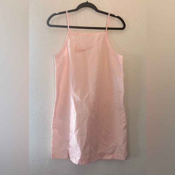 Nike Swoosh Women Woven Cami Dress Size L Sleeveless Light Pink - Picture 2 of 6
